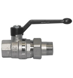 VALVOLA A SFERA PER COLLETTORE MF CON BOCCHETTONE E LEVA 1"1/4 DN 32 PN 25