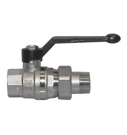 VALVOLA A SFERA PER COLLETTORE MF CON BOCCHETTONE E LEVA 1"1/4 DN 32 PN 25