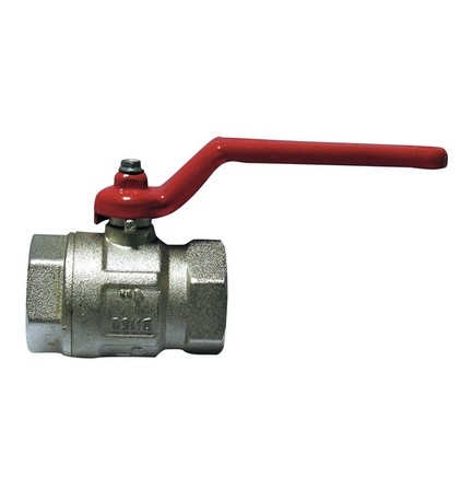 VALVOLA A SFERA FF C/LEVA ROSSA 1"1/2 (DN 40) 25 bar/362.5 psi