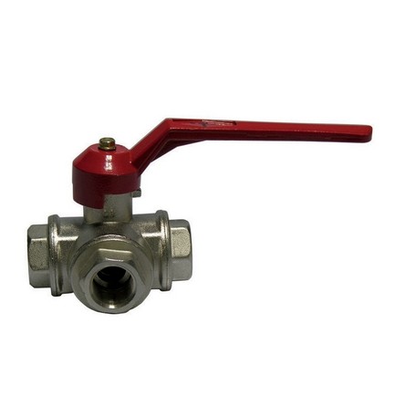 VALVOLA A SFERA A 3 VIE CON LEVA 1/2" (DN 15) 50 bar / 725 psi