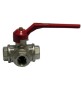 VALVOLA A SFERA A 3 VIE CON LEVA 1/2" (DN 15) 50 bar / 725 psi