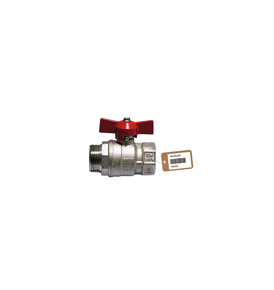 VALVOLA A SFERA MF CON FARFALLA F-BRICO 3/8" DN 10 PN 64 Farf. Nera