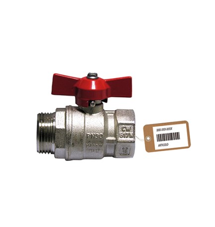 VALVOLA A SFERA MF CON FARFALLA F-BRICO 3/8" DN 10 PN 64 Farf. Nera