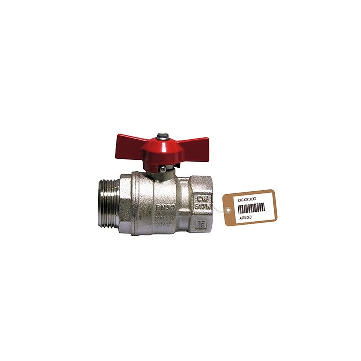 VALVOLA A SFERA MF CON FARFALLA F-BRICO 1" DN 25 PN 40