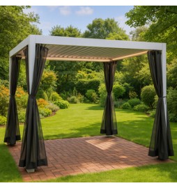 C GAZEBO PERGOLA C/LAMELLE ORIENTAB 3X3M BIANCO