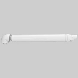 TERMINALE ANTIVENTO CON CURVA 90° PER CALDAIE - 60 - 100