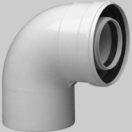 CURVA COASSIALE BAXI 90° - Dm. 60-100