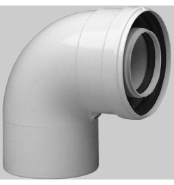 CURVA COASSIALE BAXI 90° - Dm. 60-100