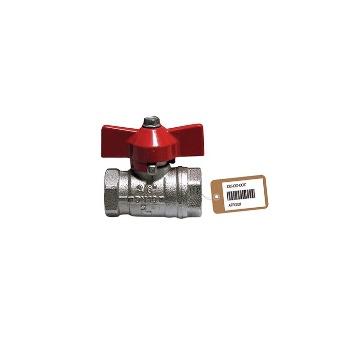VALVOLA A SFERA FF CON FARFALLA F-BRICO 3/8" DN 10 PN 64