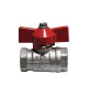 VALVOLA A SFERA FF CON FARFALLA LEVA ROSSA 3/8" (DN 10) 50 bar / 725 psi