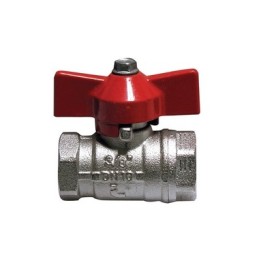 VALVOLA A SFERA FF CON FARFALLA LEVA ROSSA 1" (DN 25) 30 bar / 435 psi