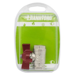 VALVOLA A SFERA FF CON FARFALLA BLISTER 3/8" DN 10 PN 64