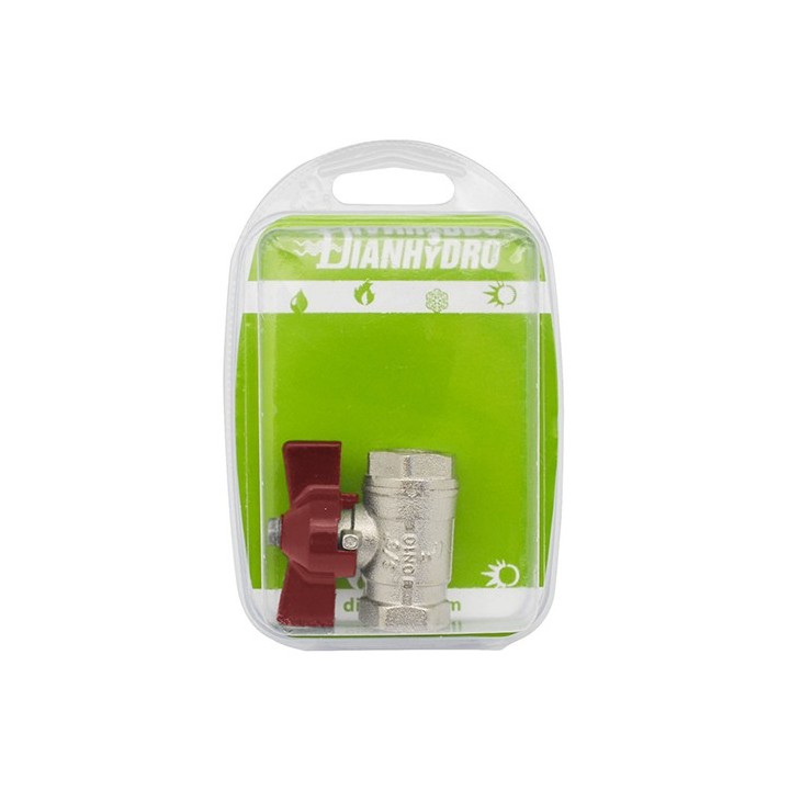 VALVOLA A SFERA FF CON FARFALLA BLISTER 3/8" DN 10 PN 64
