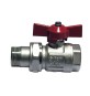 VALVOLA A SFERA MF CON BOCCHETTONE E FARFALLA LEVA ROSSA 1/2" (DN 15) 50 bar / 725 psi