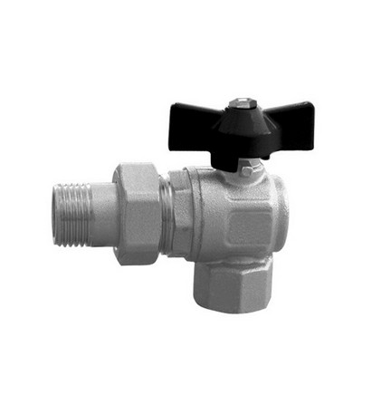 VALVOLA A SFERA AD ANGOLO PER COLLETTORI 1/2'' DN 15 PN 40 F-BRICO