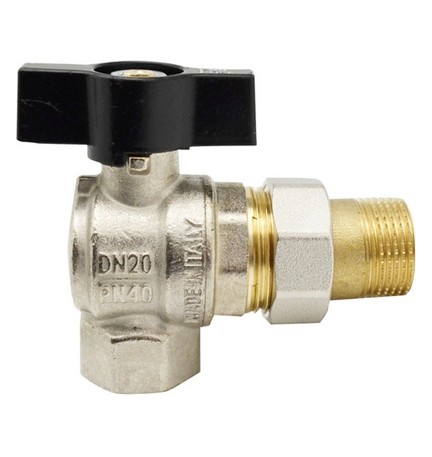 VALVOLA A SFERA A SQUADRA PER COLLETTORE 1/2" DN 15 PN 40