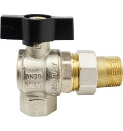 VALVOLA A SFERA A SQUADRA PER COLLETTORE 3/4" DN 20 PN 40