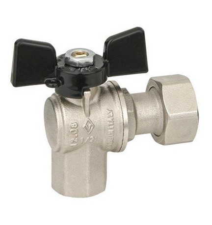 VALVOLA A SFERA AD ANGOLO A PASSAGGIO TOTALE FF DADO MOBILE 1/2"x3/4" DN 15 PN 40