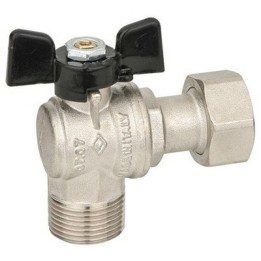 VALVOLA A SFERA AD ANGOLO A PASSAGGIO TOTALE MF DADO MOBILE 1/2"x3/4" DN 15 PN 40