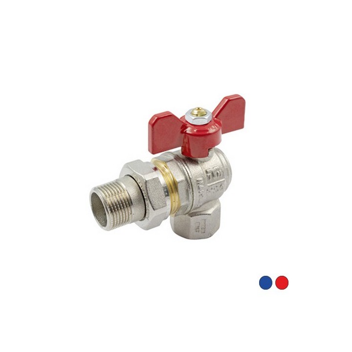 VALVOLA A SFERA PASSAGGIO TOTALE MF SQUADRA PER COLLETTORE 1" Farfalla Blu