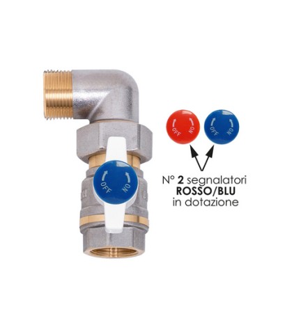 VALVOLA A SQUADRA PER COLLETTORI MF 1/2" MF
