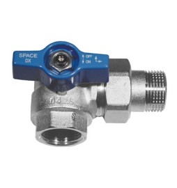 VALVOLA A SFERA SQUADRA PER COLLETTORI MANIGLIA BLU 3/4 dx DN 20 PN 40