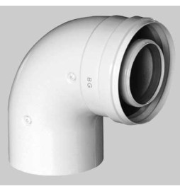 CURVA COASSIALE PER SCALDINO BAXI 90° - Dm 60/100