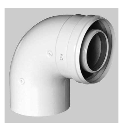 CURVA COASSIALE PER SCALDINO BAXI 90° - Dm 60/100