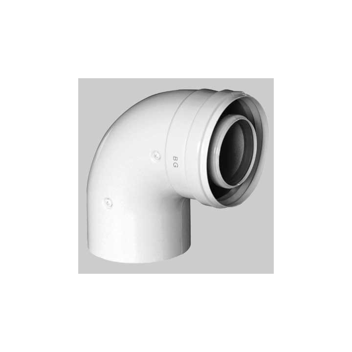CURVA COASSIALE PER SCALDINO BAXI 90° - Dm 60/100