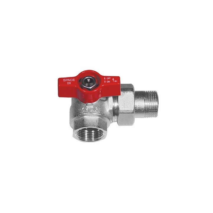 VALVOLA A SFERA SQUADRA PER COLLETTORI MANIGLIA ROSSA 3/4 sx DN 20 PN 40