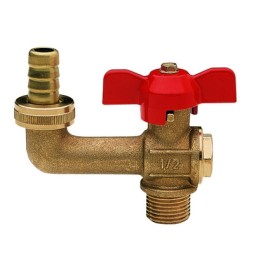 RUBINETTO PORTAGOMMA A SFERA PER GIARDINO 1/2" (DN 15) 15 bar /217.5psi