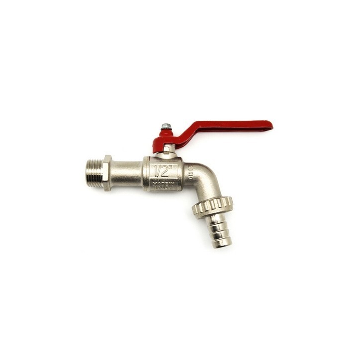RUBINETTO A SFERA CON PORTAGOMMA CON LEVA ROSSA 1/2" DN 15 PN 15
