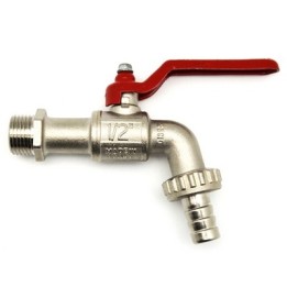 RUBINETTO A SFERA CON PORTAGOMMA CON LEVA ROSSA 3/4" DN 20 PN 15