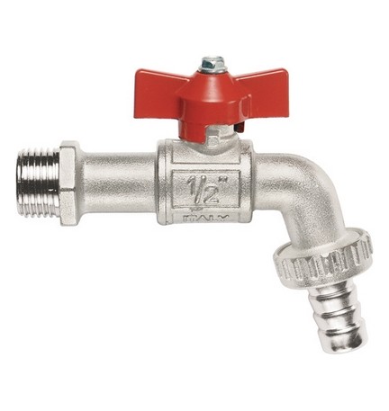 RUBINETTO A SFERA CON PORTAGOMMA A FARFALLA 3/4" (DN 20) 15 bar/217.5 psi