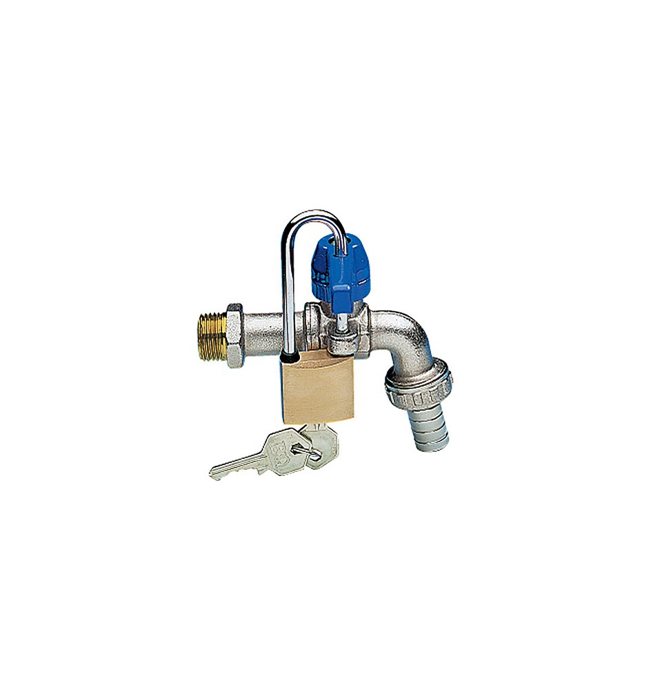 RUBINETTO A SFERA CON PORTAGOMMA CON LUCCHETTO 1/2