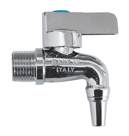 RUBINETTO A SFERA CURVO PER BOTTI CROMATO LUCIDO 1/2