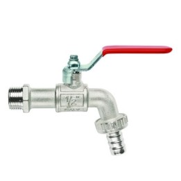 RUBINETTO PORTAGOMMA A SFERA LEVA PIATTA 3/4" (DN 20) 15 bar/217.5 psi