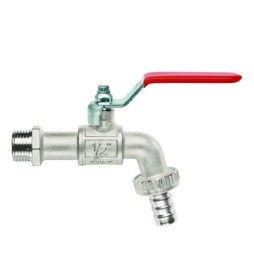 RUBINETTO PORTAGOMMA A SFERA LEVA PIATTA 3/4" (DN 20) 15 bar/217.5 psi