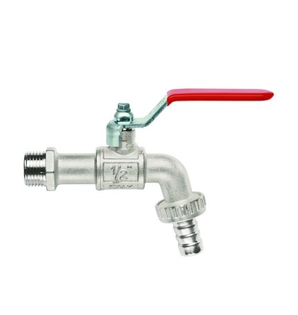 RUBINETTO PORTAGOMMA A SFERA LEVA PIATTA 1" (DN25) 12 bar / 174 psi