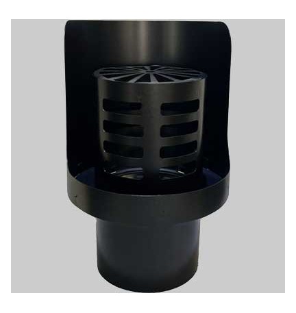 TERMINALE ORIZZONTALE A GRIGLIA INOX VERNICIATO - DM 100 M.