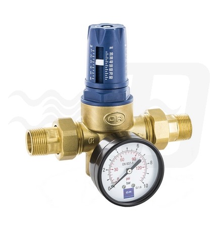 RIDUTTORE DI PRESSIONE A MEMBRANA TWIST PN 25 C/MANOMETRO 1"