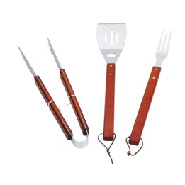 C SET BARBECUE WOODY 46CM 3 PZ