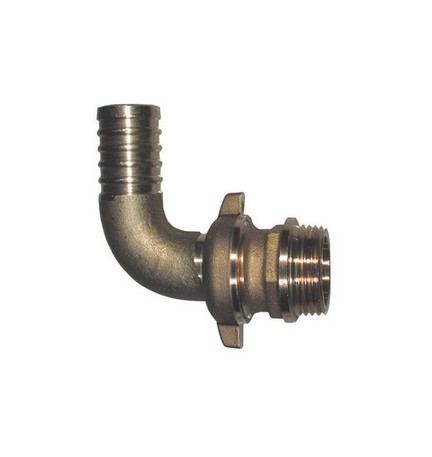 RACCORDO PORTAGOMMA IN OTTONE CURVO PER POMPA 1/2 x 15