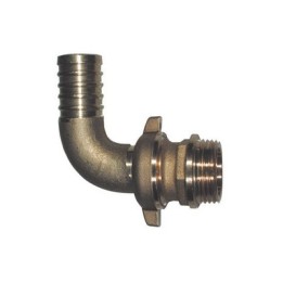 RACCORDO PORTAGOMMA IN OTTONE CURVO PER POMPA 3/4 x Diam. 20