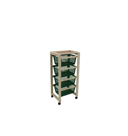 CARRELLO SALVASPAZIO 4 CESTI NATURALE