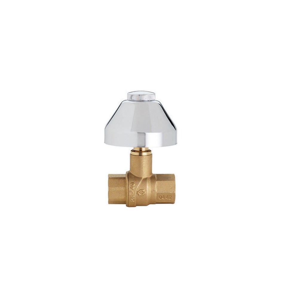 VALVOLA A SFERA DA INCASSO FF CON CAPPUCCIO E CAMPANA CROMATI 1/2" DN 15 PN 40