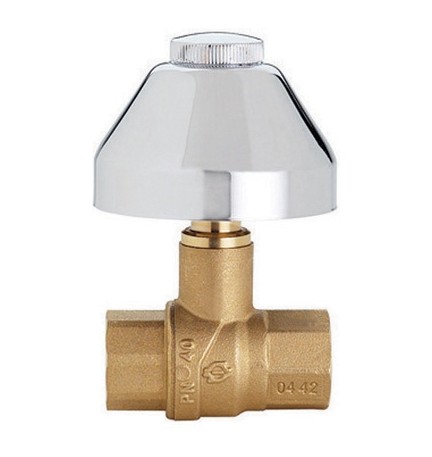 VALVOLA A SFERA DA INCASSO FF CON CAPPUCCIO E CAMPANA CROMATI 1/2" DN 15 PN 40