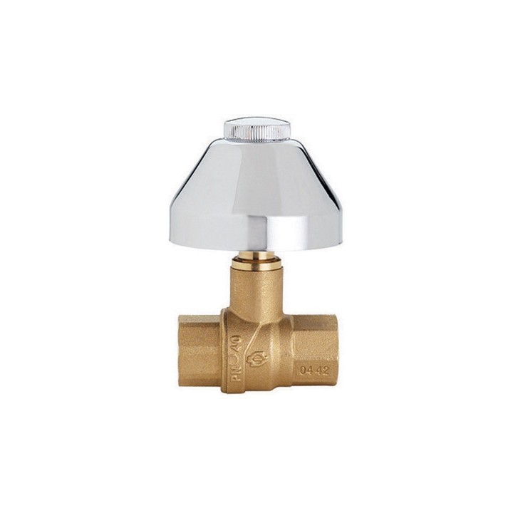VALVOLA A SFERA DA INCASSO FF CON CAPPUCCIO E CAMPANA CROMATI 1/2" DN 15 PN 40