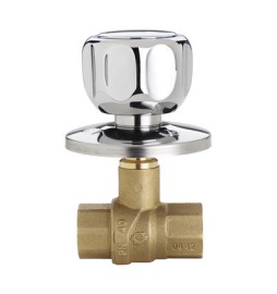 VALVOLA A SFERA DA INCASSO FF CON MANIGLIA E ROSONE 1/2" DN 15 PN 40