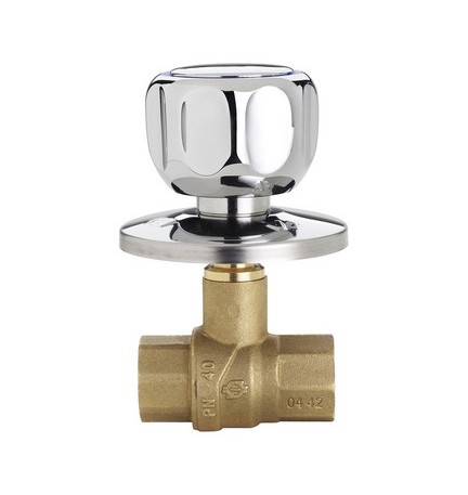 VALVOLA A SFERA DA INCASSO FF CON MANIGLIA E ROSONE 1/2" DN 15 PN 40